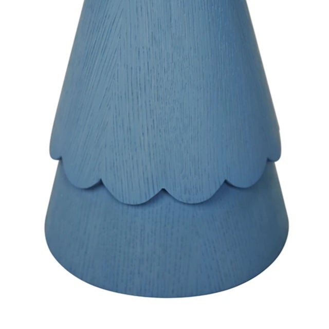 Not Yet Made - Made To Order Matthew Izzo Home Vivienne Steel Blue Stained Oak Drink Table For Sale - Image 5 of 9