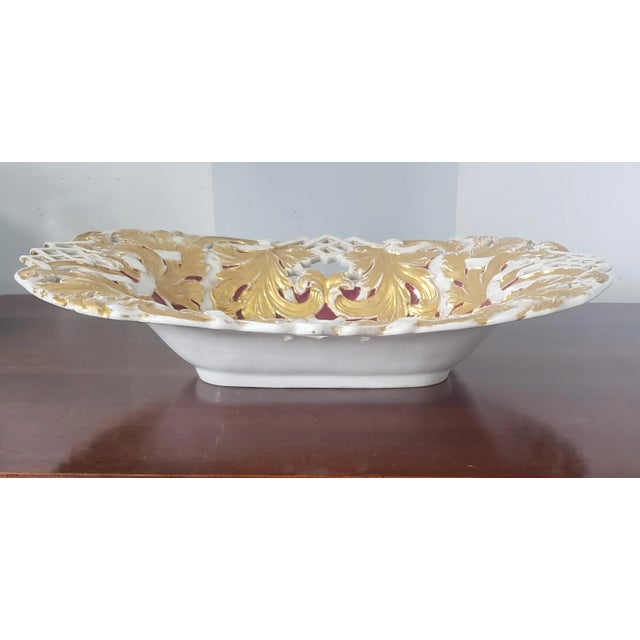 An incredible 18th century Meissen Porcelain Large Antique Meissen braided, embossed, gilded and Rose du Berry porcelain...