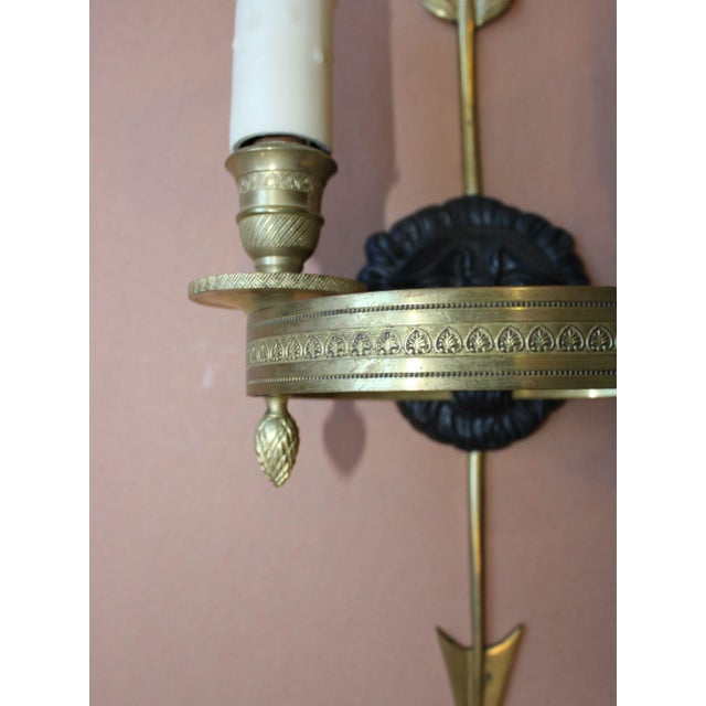 Traditional French Empire Gilt Bronze Wall Lights, 1900s, Set of 2 For Sale - Image 3 of 16