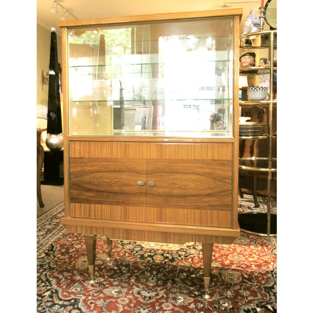 1950s Italian Zebra Wood China Cabinet Chairish