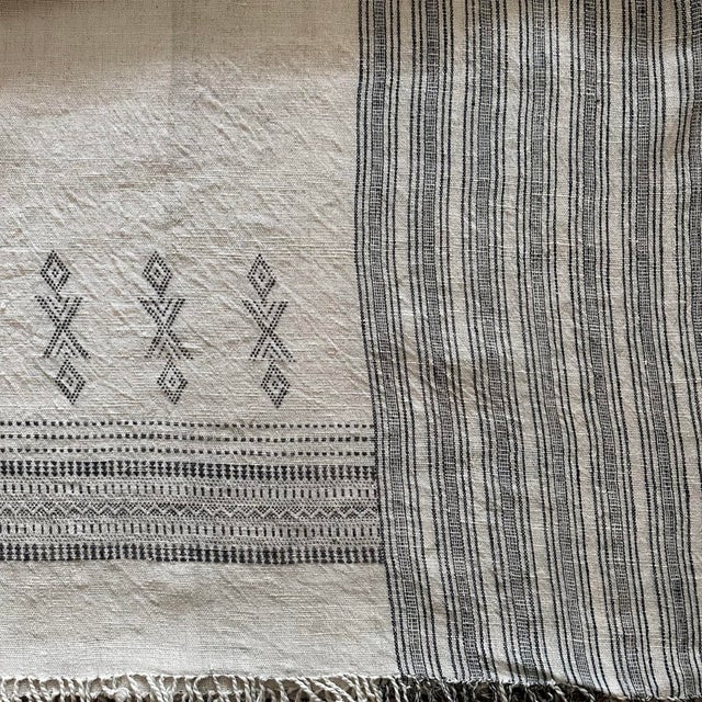 Akriti Cream Wool Throw For Sale - Image 9 of 9
