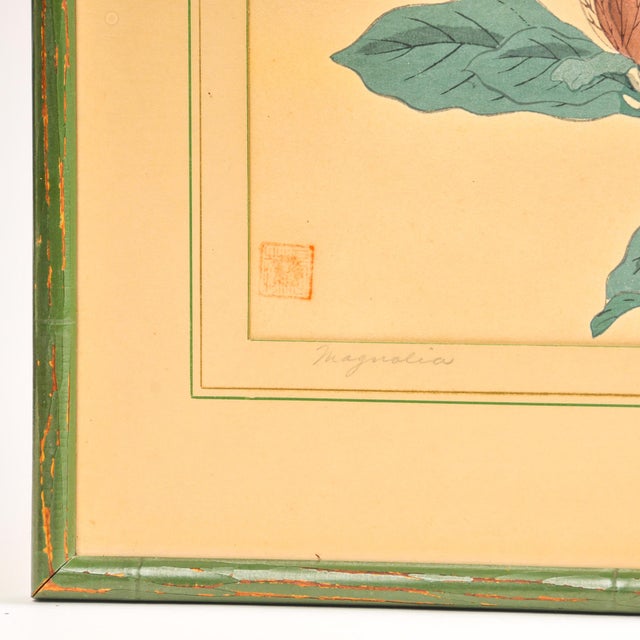 Mid 20th Century Vintage Japanese Woodblock Prints Pair - Mid Century Sakai Hoitsu Framed Art Set For Sale - Image 5 of 14