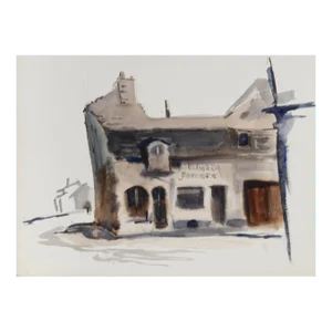 1950s "Maine Boulangerie Patisserie 34" Watercolor Painting by Eve Nethercott