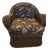 Vintage Woven Rattan Barrel Lounge Chair With Custom Upholstery For Sale