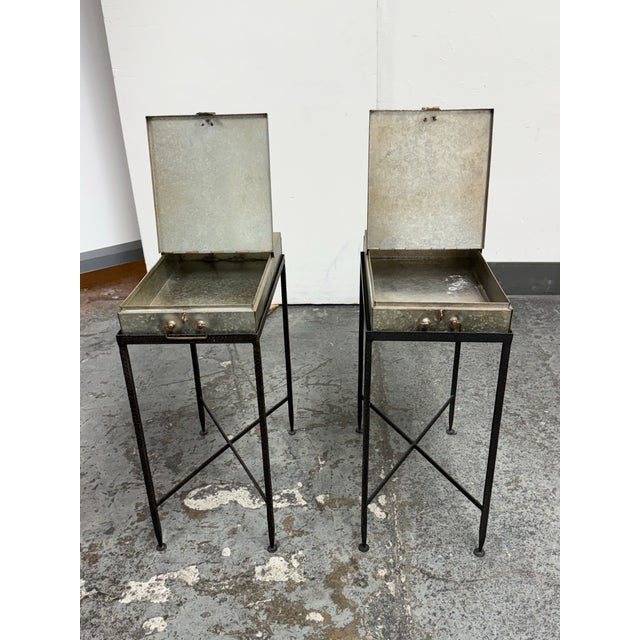 Arteriors Home Lisa Luby Ryan Collection Metal Storage Side Tables, Pair For Sale In San Francisco - Image 6 of 12