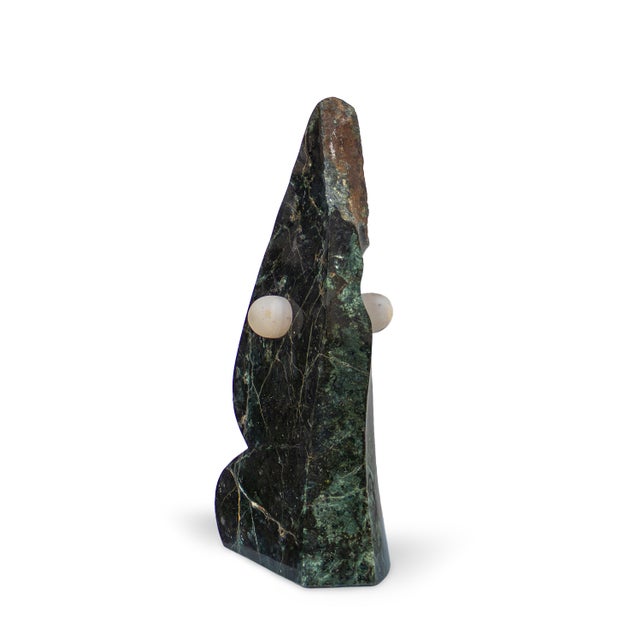 Roland Berger, Gaze in Motion, Green Marble with Alabaster Inlays For Sale - Image 6 of 6