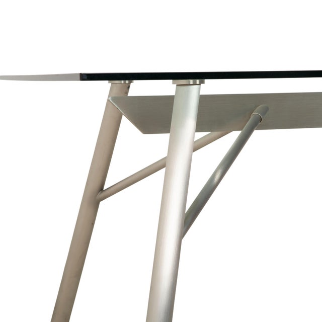 Silver Grey Metal & Glass Table from Rolf Benz For Sale - Image 5 of 13