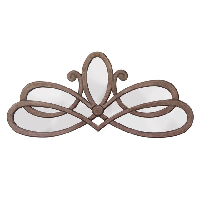 2020s Lifestyle by JY Scroll Mirror in Distressed Grey Wood For Sale - Image 5 of 5