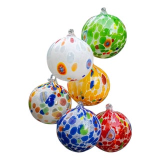 Murano Glass Christmas Ornaments from Ribes the Art of Glass, 2004, Set of 6 For Sale