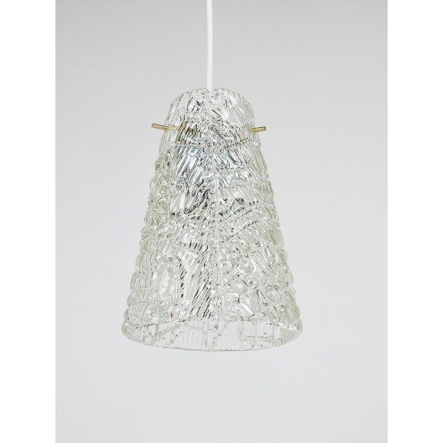 Mid-Century Textured Glass and Brass Pendant Lamp by J. T. Kalmar, Austria, 1950s For Sale - Image 15 of 16