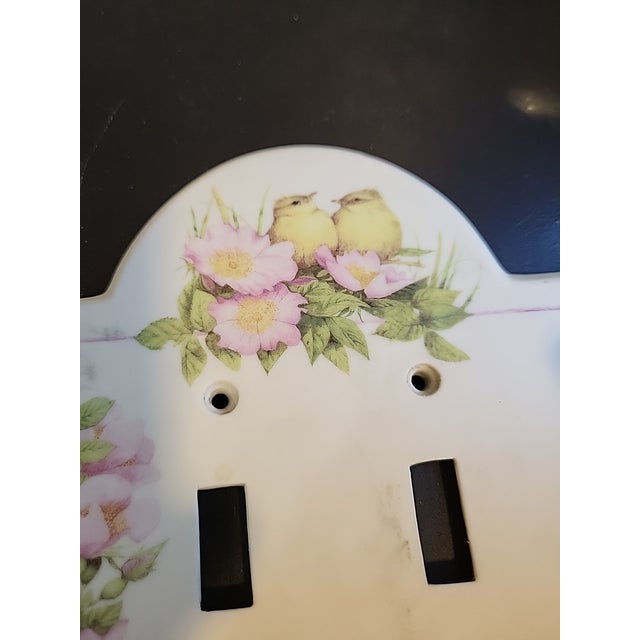 Vintage Floral Blossom Porcelain Ceramic Light Switch For Sale - Image 4 of 9