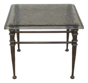 Forged Glass Coffee Table in the style of Lothar Klute