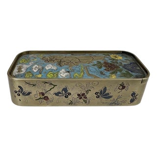Late 19th Century Antique Chinese Scholar's Writing Box, Paktong & Champleve For Sale
