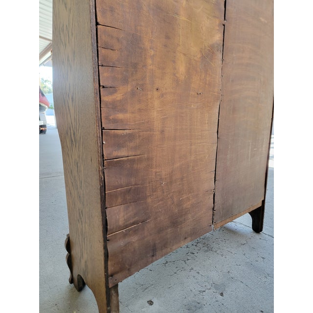 Antique Side by Side Desk, Display and Storage Cabinet. Tiger Oak Circa. 1900 For Sale - Image 18 of 18