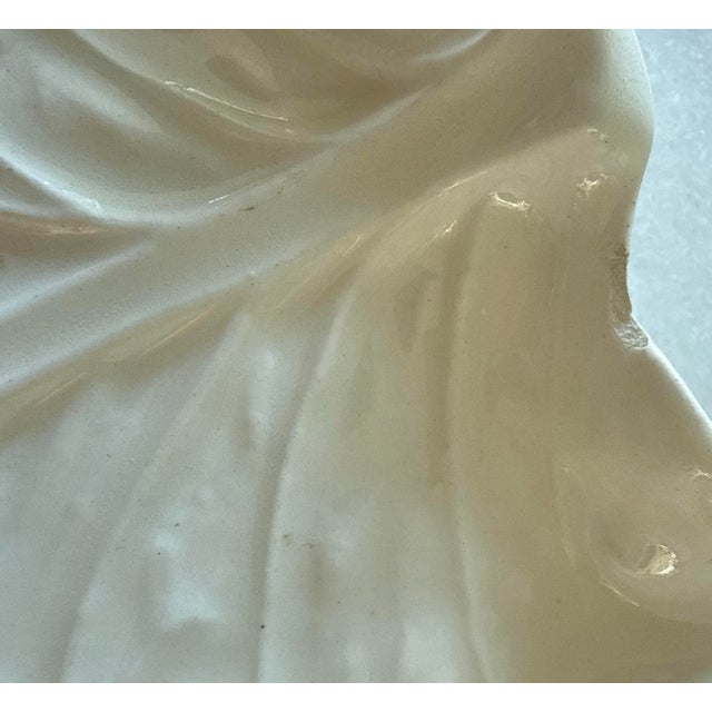Set of 4 White Ceramic Cabbage Leaf Plates For Sale - Image 10 of 10