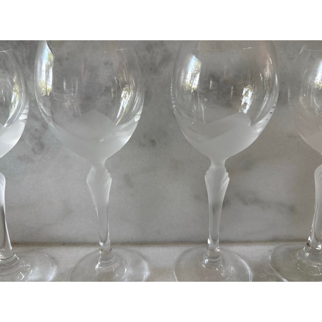 Mid 20th Century Vintage Bohemia Lre Frosted Crystal Glasses - Set of 4 For Sale - Image 5 of 8