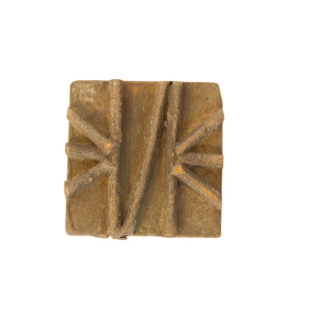 Vintage African Square Bronze Coin For Sale - Image 4 of 4