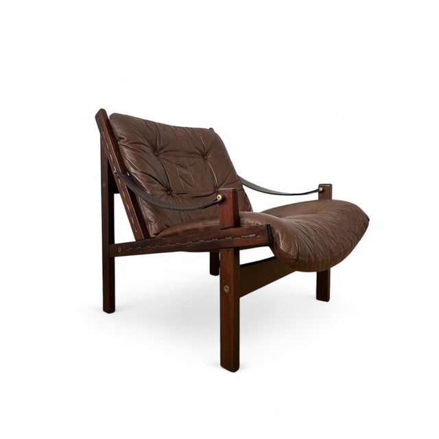 Brown Hunter Armchair attributed to Torbjørn Afdal, 1960s For Sale - Image 8 of 18