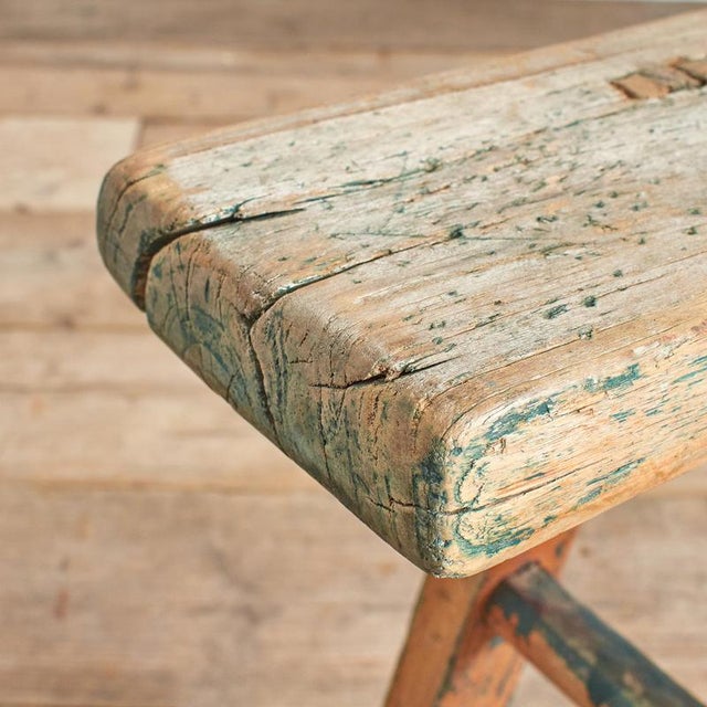 Rustic Antique Reclaimed Rustic Wooden Hallway Pig Bench For Sale - Image 3 of 8