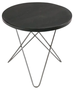 Black Slate and Steel Mini O Table by OxDenmarq