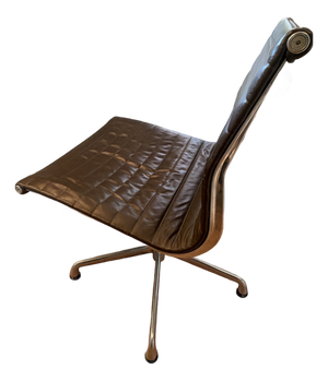 Herman Miller Eames Aluminum Group Ea330 Management Chair in Brown Leather (2008 50th Anniversary Edition)