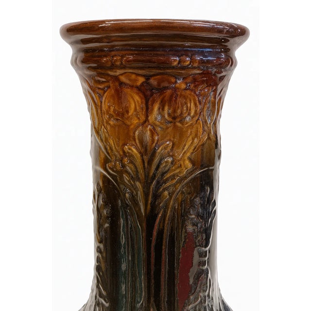 Weller Pottery Antique Weller Pottery Jardinière & Pedestal — Art Nouveau Drip Glaze c.1905 For Sale - Image 4 of 12