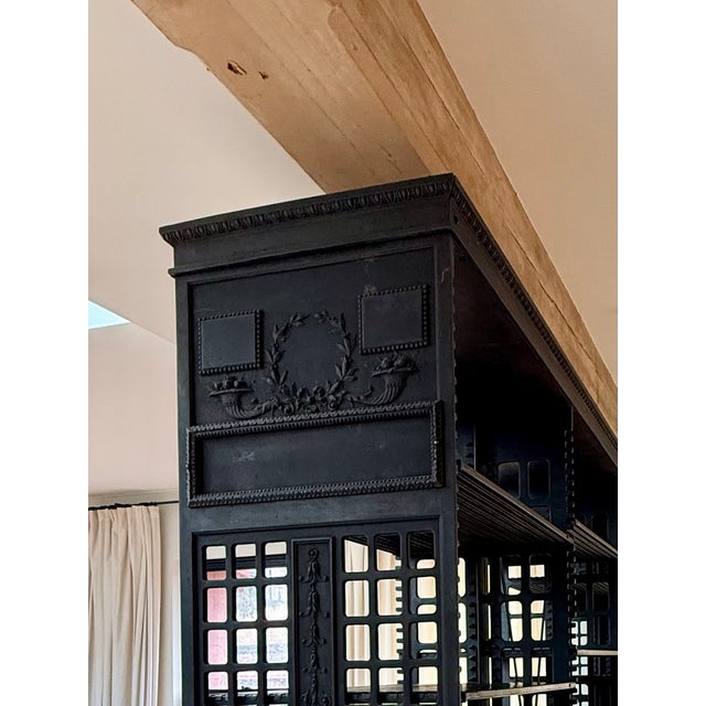 Mid 19th Century Black Steel Library Shelves 1890's For Sale - Image 5 of 5