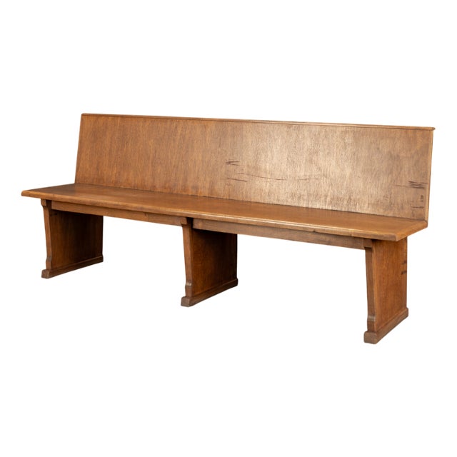 Vintage Oak Bench, 1960s For Sale