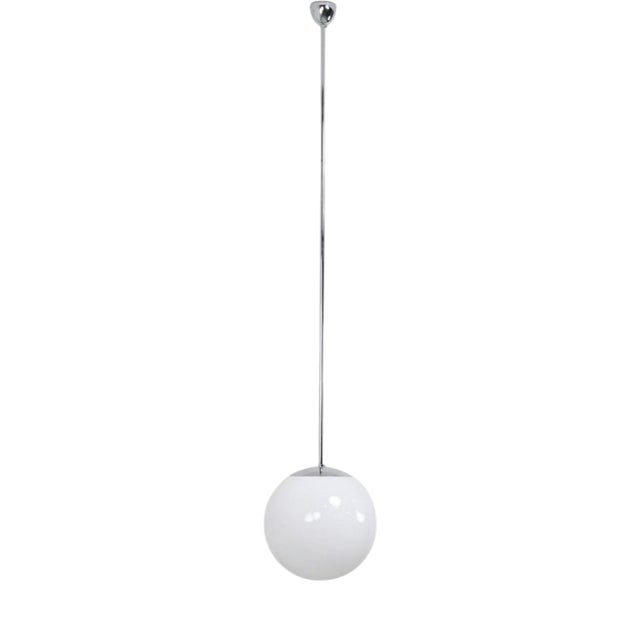 Vintage Bauhaus Opal Ball Hanging Lamp, 1970s For Sale