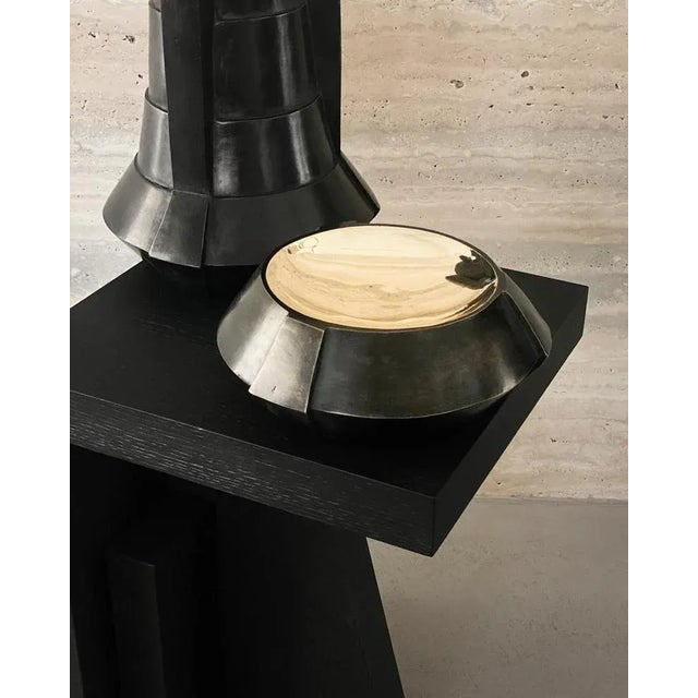 Black acid bronze vase by Lupo Horio¯kami Dimensions: diameter 20 x height 13 cm Materials: Bronze medium acid “The...