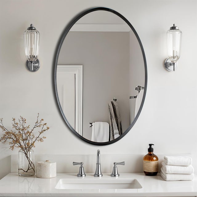 Steele Oval Mirror For Sale - Image 9 of 11