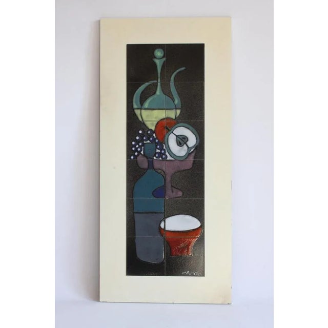 Abstract Still Life Ceramic Tile Tableau from Capra, Italy, 1960s For Sale - Image 9 of 9