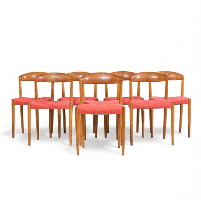 Knud Andersen Model KA120 Mid Century Danish Dining Chairs - Set of 8 Each chair measures: 18.75 wide x 19.5 deep x 30.25...