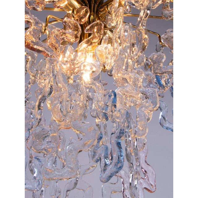 Metal Murano Glass and Brass Flush Mount Glass from Kalmar, 1960s For Sale - Image 7 of 15