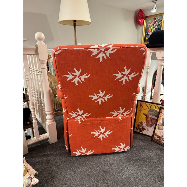Textile Vintage Designer Fabric Club Chair For Sale - Image 7 of 7