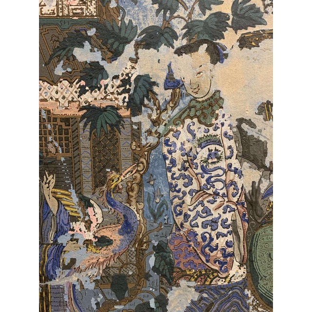 Framed Chinoiserie Wallpaper Panels, 1900s, Set of 2 For Sale - Image 10 of 14