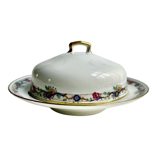 Vintage Limoges Covered Porcelain Butter - Cheese Dish For Sale
