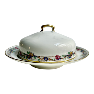 Vintage Limoges Covered Porcelain Butter - Cheese Dish
