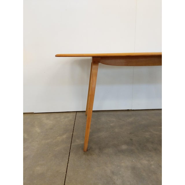 Mid-Century Modern Vintage Ercol Attributed Mid Century Modern Plank Dining Table For Sale - Image 3 of 8