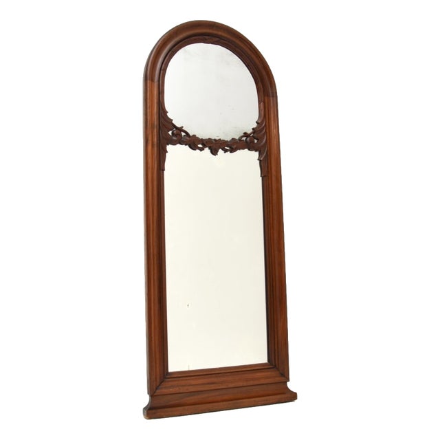 Antique Victorian Carved Walnut Mirror, 1850 For Sale