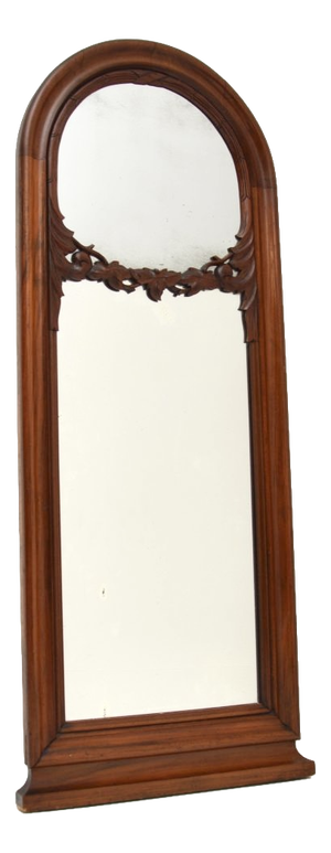 Antique Victorian Carved Walnut Mirror, 1850