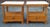 A Pair of Milling Road for Baker Fueniture Company Golden Pine and Travertine Top Single Drawer Side Tables. Flawlessly...
