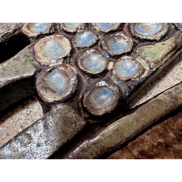 Ceramic Glazed Ceramic Art Relief-Like Wall Panels with Plant Motifs from Ruscha Keramik, West Germany 1960s, Set of 3 For Sale - Image 7 of 18