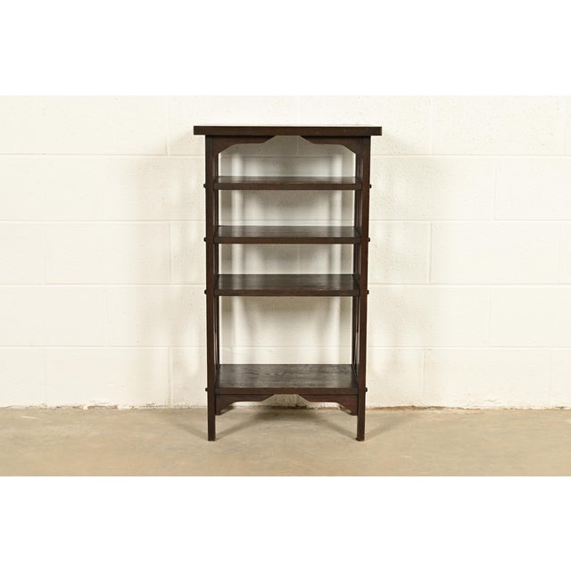 Mission Stickley Brothers Style Antique Mission Oak Arts & Crafts Bookstand or Magazine Rack, Circa 1910 For Sale - Image 3 of 11