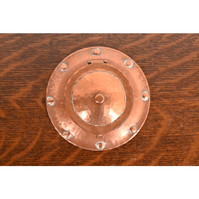 Roycroft Roycroft Arts & Crafts Hammered Copper Inkwell For Sale - Image 4 of 12
