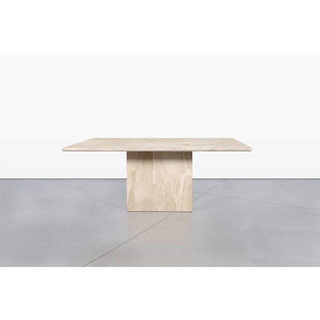 Mid-Century Modern Italian Modern Breccia Oniciata Marble Dining Table With Bullnose Edge For Sale - Image 3 of 12