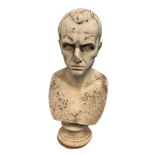 Vintage Italian Marble Bust of Julius Caesar For Sale