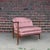 This Finn Andersen for Selig Barrel-Back Lounge Chair features a sculpted wood frame and sateen mauve upholstery.