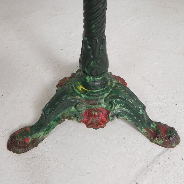 Bistro Table with Cast Iron Legs and Marble Top, 1920s For Sale - Image 16 of 18