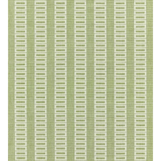 Traditional Sample - The House of Scalamandré Lark Stripe Fabric, Grass For Sale - Image 3 of 3